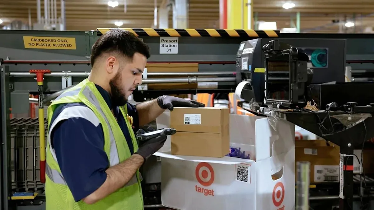Retail and warehouse workers help prepare holiday shipments and store shelves